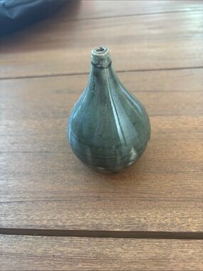 Handmade Green Glazed Bud Vase